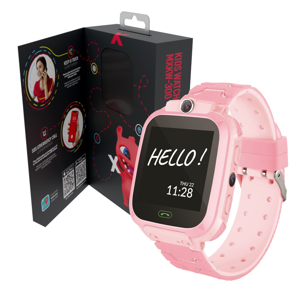 Smartwatch zegarek Maxlife Kids Watch MXKW-300 różowy dla dzieci
