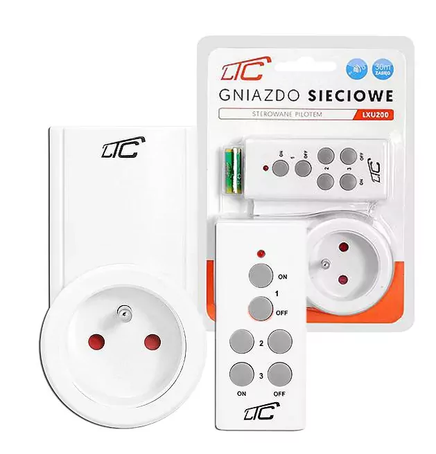 Sterowane pilotem gniazdo sieciowe LTC  zdalnie sterowane