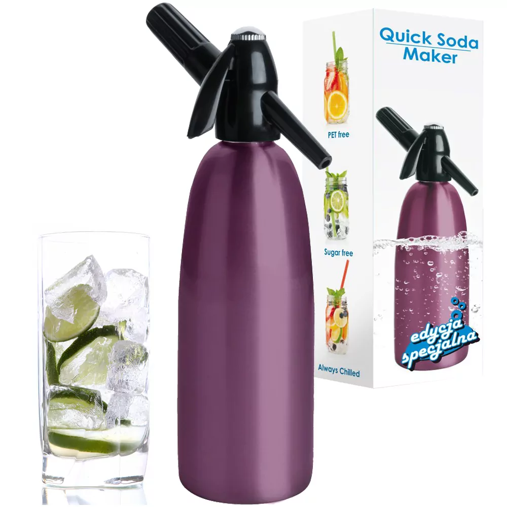 Saturator syfon do wody 1L fioletowy QUICK SODA SA-01 - special edition