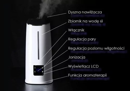 Ultradźwiękowy nawilżacz powietrza FILTR + PILOT 6.5 L